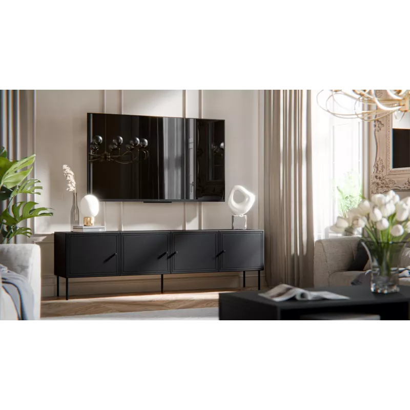 Cama 4D RTV skapis PALAZZO BIS 201x40x60 melns matēts