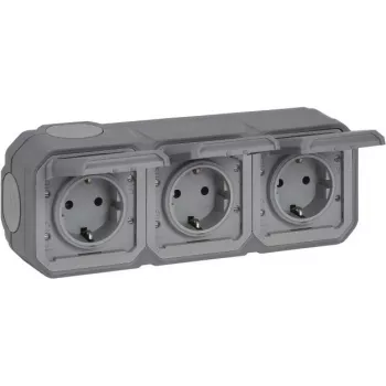 Legrand Plexo jauna APWG 069743L Schuko kontaktligzda 3-virzienu IP44 pelēka 5 (069743L)