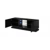 TV statīvs cama meble QIU 160 — MDF melns spīdīgs, 1600×420×570 mm