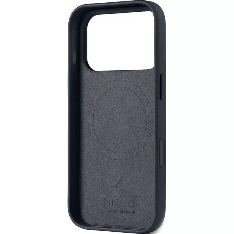 Mujjo Full Leather Case MagSafe vāciņš priekš iPhone 17 Pro pelēka