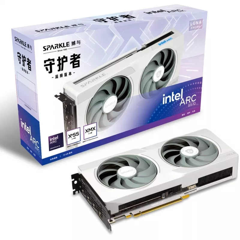 Grafikas karte Sparkle Arc B570 Guardian Luna OC 10GB GDDR6, PCIe 4.0 x8, 160 bitu, 242×105×44 mm