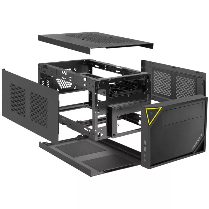 PC Case Sharkoon SHARK ZONE C10 Mini-ITX Melns, dzeltena