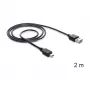 USB kabelis DeLOCK 85554 USB 2.0 2m USB A Mini-USB B Melns