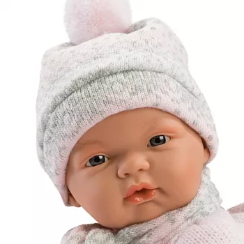 Llorens lelle Raudošā lelle 38938 Izgatavota no rozēm, 38 cm dzīvīga mazuļa lelle