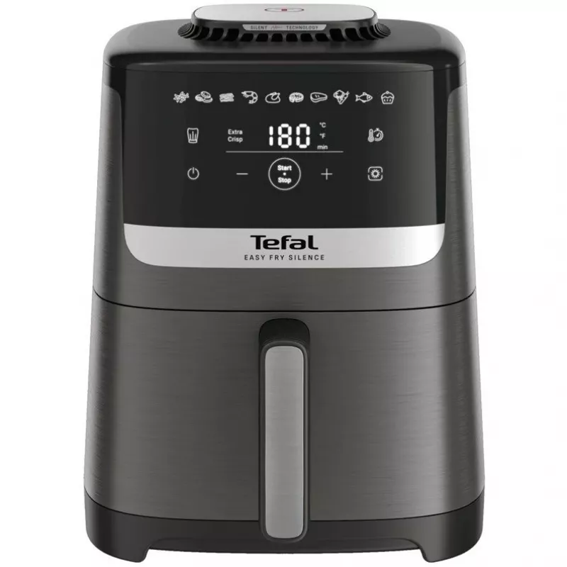 Tefal Easy Fry Silence EY551HE0 fritieris Viens 5 L Brīvi stāvošs Karstā gaisa fritieris Melna, Pelēka, Nerūsējošais tērauds