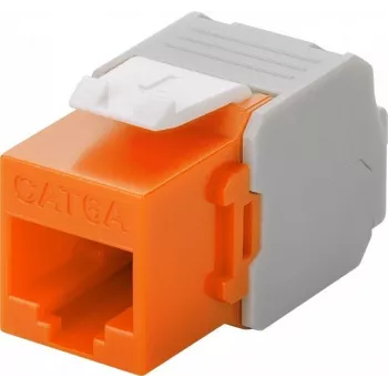 Wentronic Goobay CAT 6a KeyStone RJ45 Jack, neekranēts, 500MHz, oranži balts (90690)