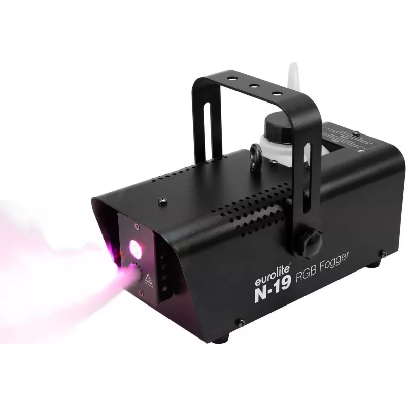 LED hibrīda miglotājs EUROLITE N-19 RGB (modelis 51702090) — RGB LED efekti, hibrīda miglas izvade