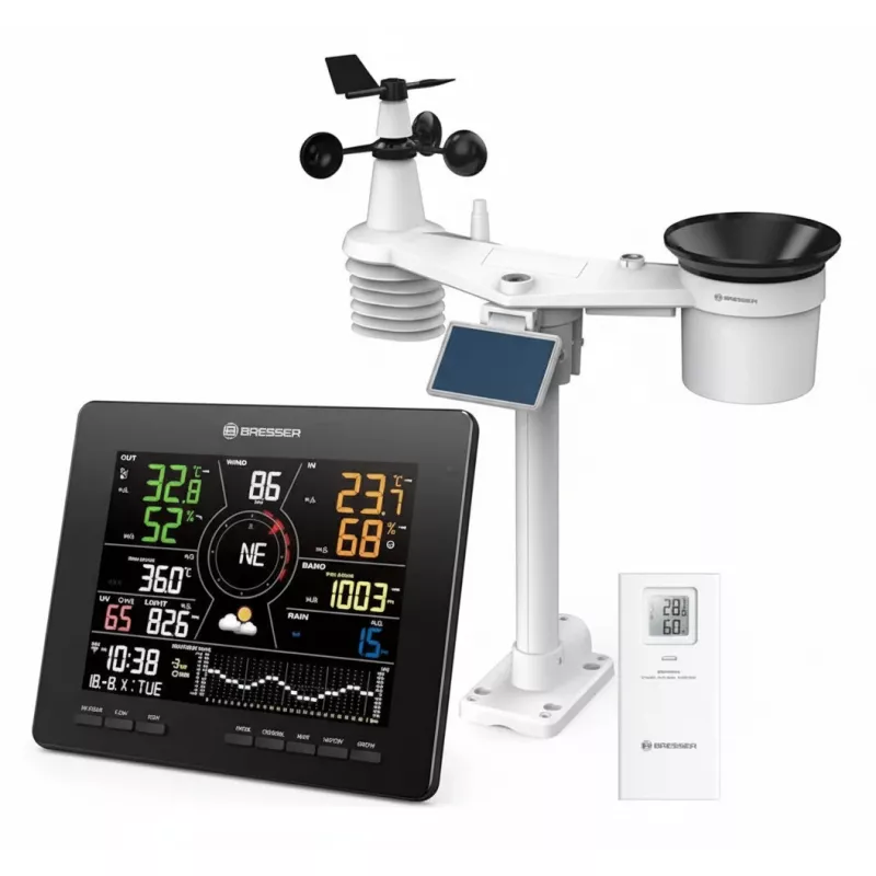 Laika stacija Bresser 7003800 7-in-1 bezvadu iekštelpu/āra temperatūras un mitruma monitors