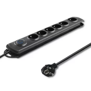 Pārsprieguma aizsargs Qoltec 50112 Melns 6 maiņstrāvas rozetes 230V 3m
