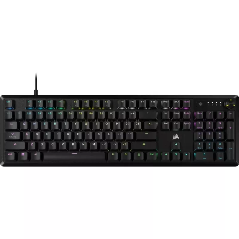 Corsair K70 spēļu tastatūra, USB, melna, mehāniska, pilna izmēra, 104 taustiņi