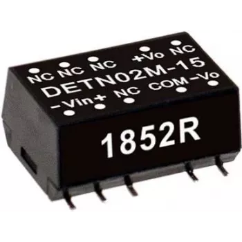 Power adapter/inverter mean well DETN02M-05 — Input 10.8–13.2 V, Output 5 V, 2 W, RoHS, depth 15.2 mm