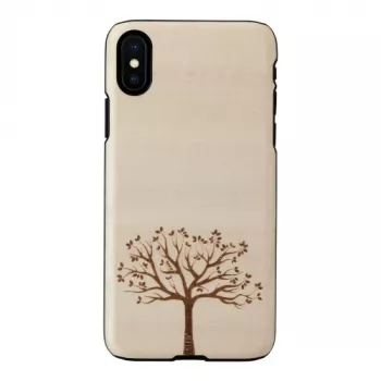 Viedtālruņa maciņš man and wood iPhone X/XS, ābeles koks, melns