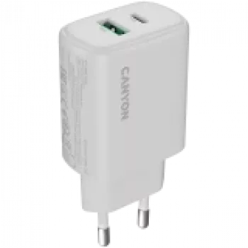 CANYON lādētājs OnCharge 250 25W 1xPD 1xQC EU Balts