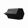 CANYON Lādētājs HEXAGON 65 GaN 65W 2xPD 1xQC EU Melns (CND-CHAHEX65B)