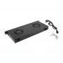 Ventilatora panelis LANBERG AK-1502-B, 1U statnē, 2 ventilatori, 230V, 38W, 483×44,5×192 mm, melns