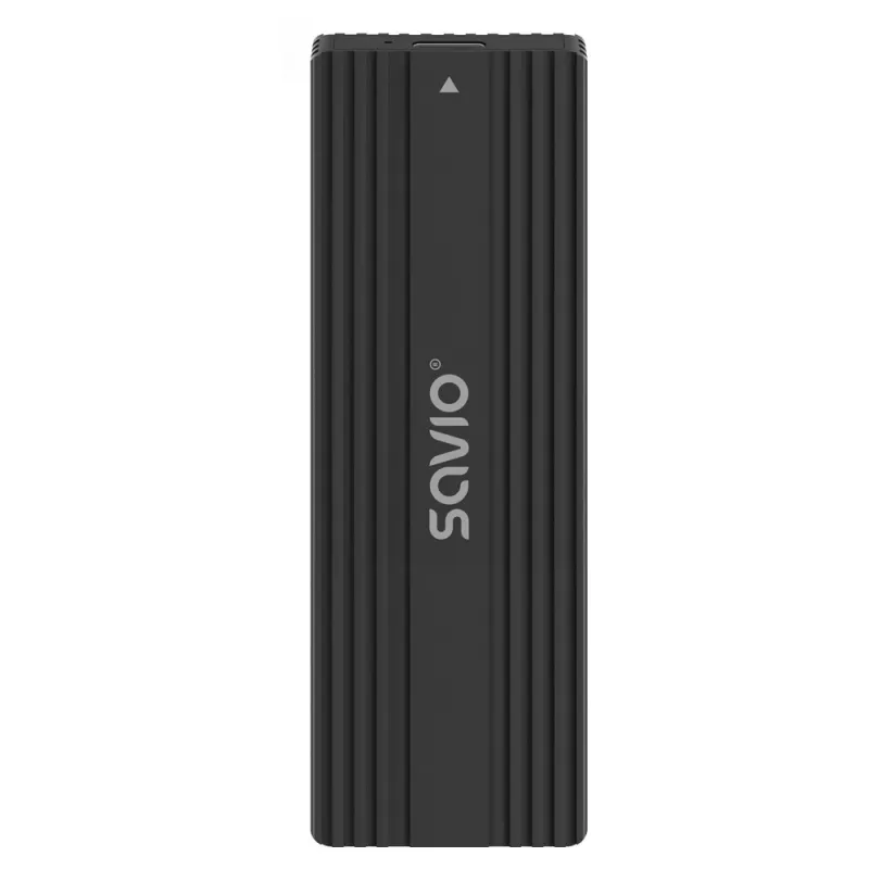 SSD korpuss SAVIO AK-84 melns M.2 diskiem, USB 10 Gbit/s (A tips / C tips), alumīnijs + ABS
