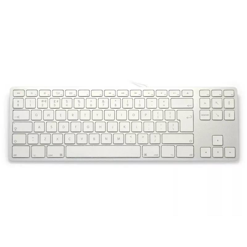 Alumīnija tastatūra Mac Tenkeyless Sudraba