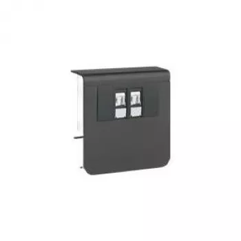 Hager Tehalit SL ierīces turētājs SL20080, datu ligzda Cat.6, 2 virzienu, grafīta melns, RAL 9011 2 virzienu RJ45, Cat.6, UAE WE (8/8), materiāls: PC/ABS bez halogēna (SL200809079011)