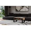 top e shop Modern kafijas galdiņš 90×58×50 cm, antracīta krāsas rāmis, matētas Artisan ozola plaukti