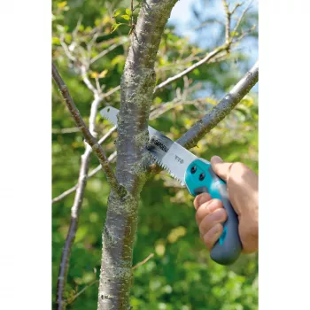 dārza zāģis 300P, atzarošanas zāģis tirkīzzils, Softgrip