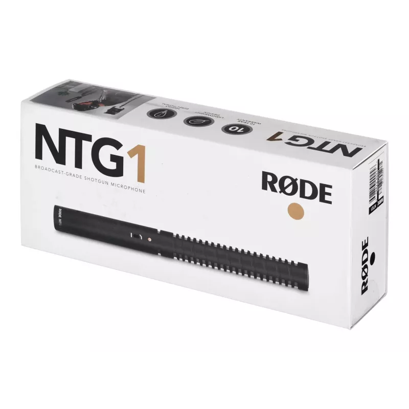 RØDE NTG1 mikrofons, melns, digitālais videokameras mikrofons