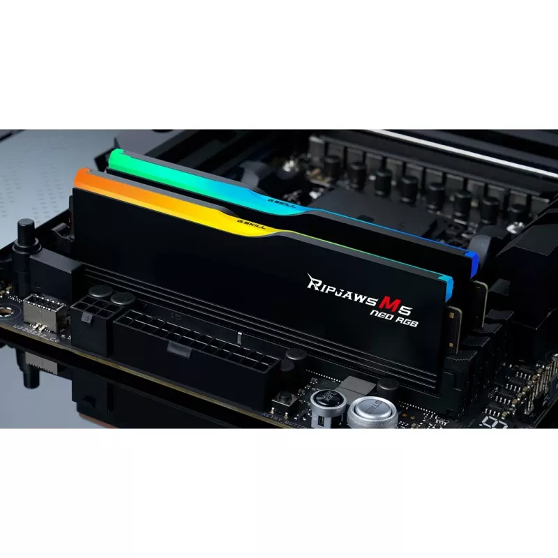 DIMM 64 GB DDR5-6000 (2x 32 GB) Dual-Kit, atmiņa melna, F5-6000J3238G32GX2-RM5NRK, Ripjaws M5 Neo, AMD EXPO