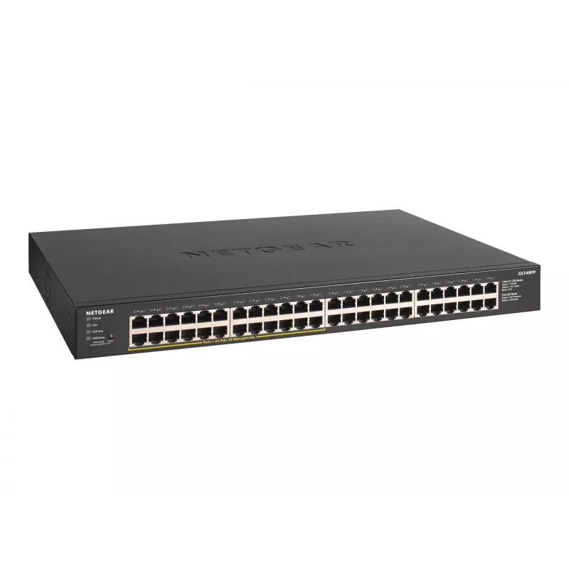 NETGEAR GS348PP Nepārvaldāms Gigabitu Ethernet (10/100/1000) Power over Ethernet (PoE) Melns