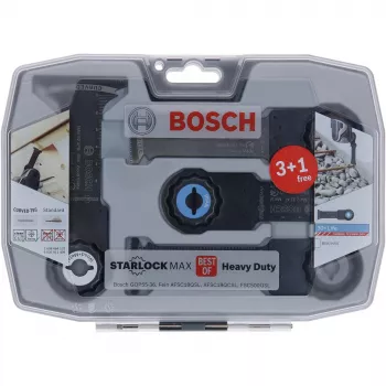 Bosch Starlock Best of Heavy Duty Sets, 4-gab., Asmeņu komplekts, Metāls, Koks, Melns, Kaste