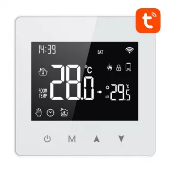 Viedais termostats Avatto ZWT198 ZigBee TUYA – ar ZigBee savienots telpu termostats, modelis ZWT198