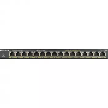 NETGEAR GS316P Nevadāms Gigabit Ethernet (10/100/1000) Strāva pa Ethernet (PoE) Melns