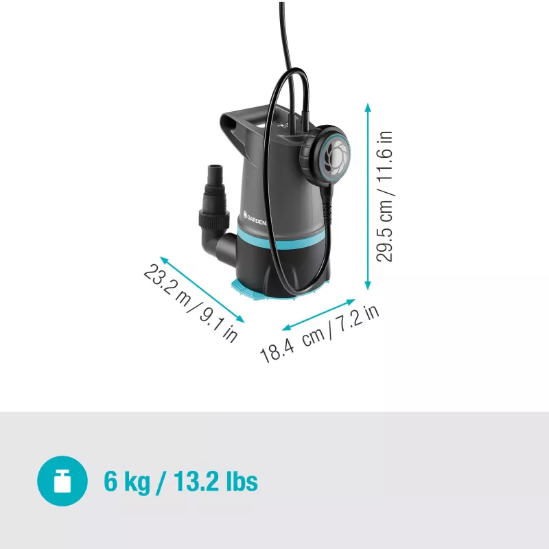 Zemūdens sūknis GARDENA 09018-47 — 550 W motors ūdens atsūknēšanai un pārsūknēšanai