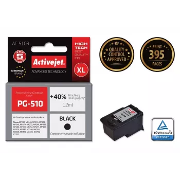 Tintes kasetne ActiveJet AC-510R melna — saderīga ar Canon, pigmenta tinte 12 ml, augsta (XL) ražība, viens iepakojums