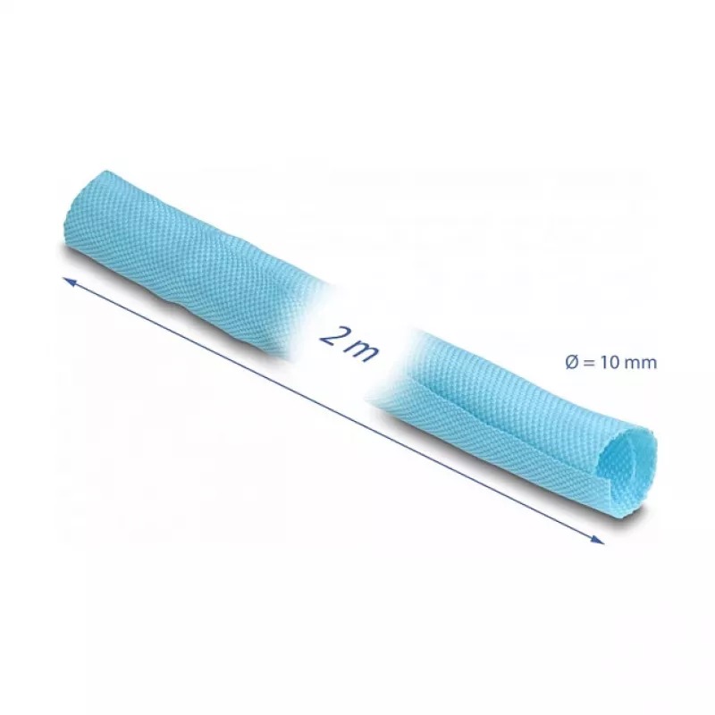 DeLOCK Woven Sleeve pašaizveroša karstumizturīga uzmava 2 m x 10 mm zila