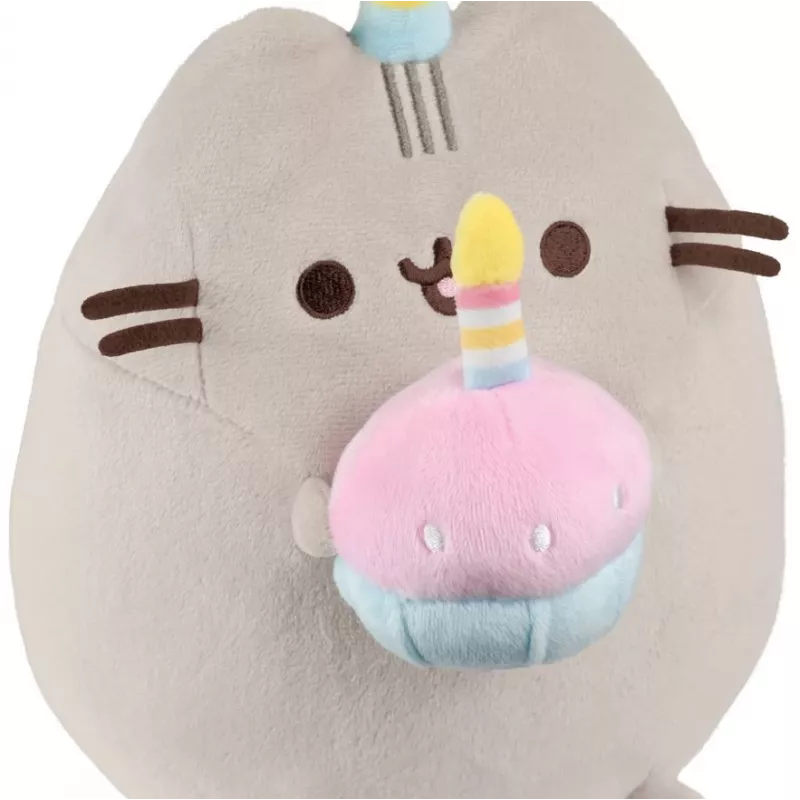 Plīša rotaļlieta Pusheen by Pusheen — 24 cm ar dzimšanas dienas cepuri un kūku