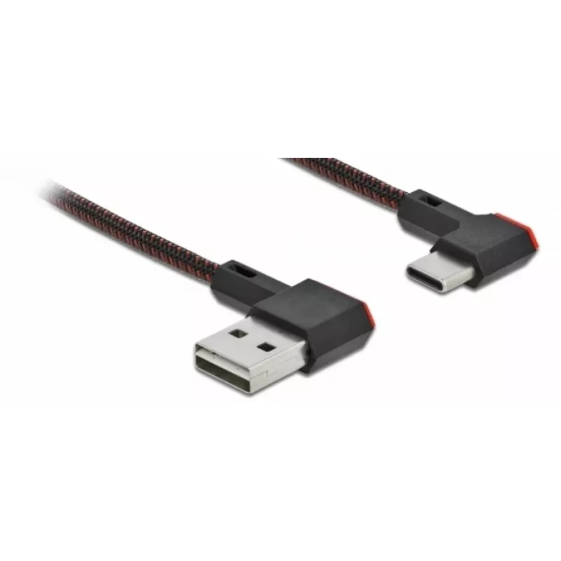 USB kabelis DeLOCK EASY-USB 2.0 Type-A vīrieša uz Type-C vīrieša 0.5m melns