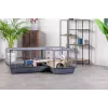 Iekštelpu trušu būris ZOLUX Neolife Connect 101.5×54×51 cm — metāla rāmis, plastmasas pamats, pelēks