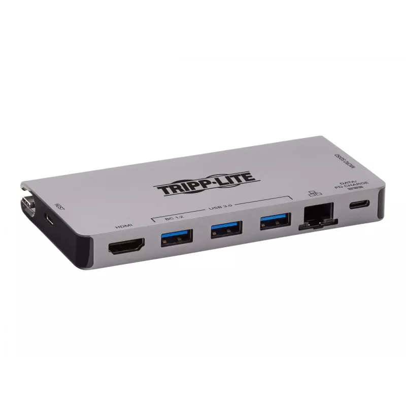 USB-C dokstacija - 4K HDMI, USB 3.2 Gen 1, USB-A centrmezgls, GbE, atmiņas karte, 100W PD uzlāde, noņemams vads U442-DOCK5D-GY