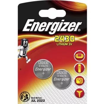 Energizer CR2430 - litija - pogas/monētas elementa baterija - CR2430 - blistera iepakojums (637991)