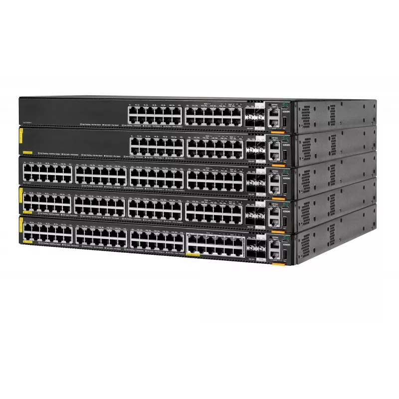HPE - Aruba 6200M 36G 12SR5 Class6 PoE 4SFP+ slēdzis - Slēdzis - Maks. steka attālums 10 km - L3 - pārvaldīts - 36 x 10/100/1000 (4PPoE) + 12 x 1/2.5/5GBase-T (4PPoE) + 4 x 1 Gigabit