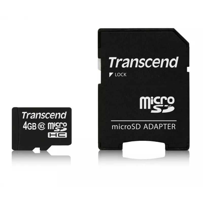 Flash atmiņa Transcend 4GB MicroSDHC Class 10 ar adapteri