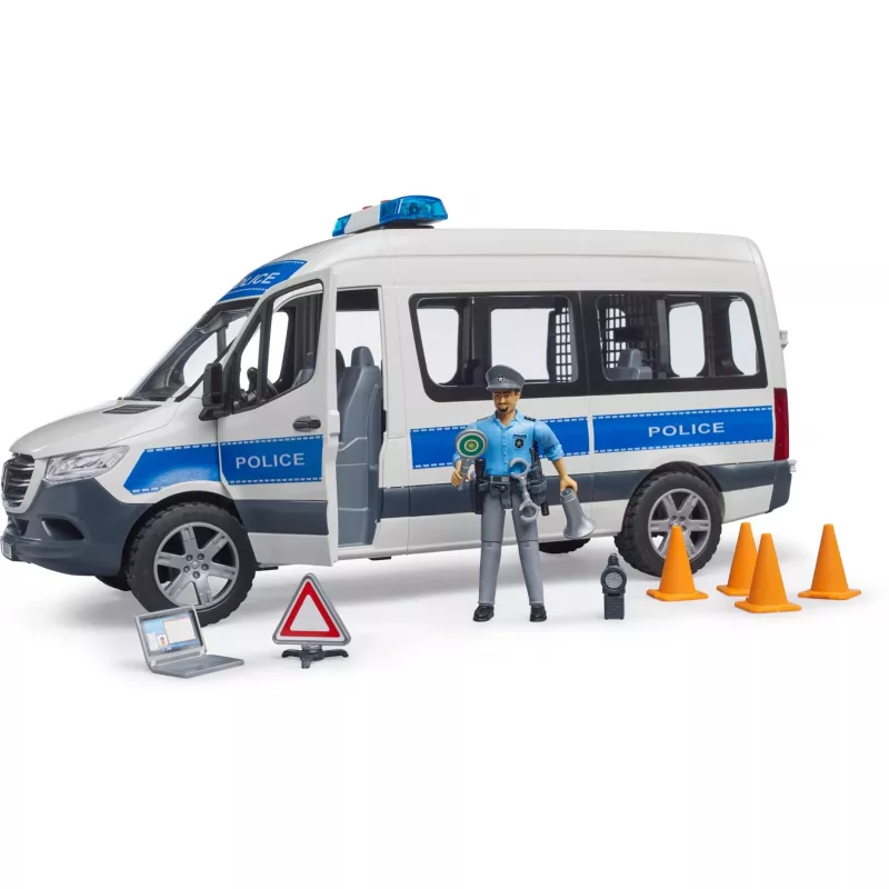 Mercedes-Benz Policijas Sprinter komplekts ar figūru un gaismas/skaņas moduli
