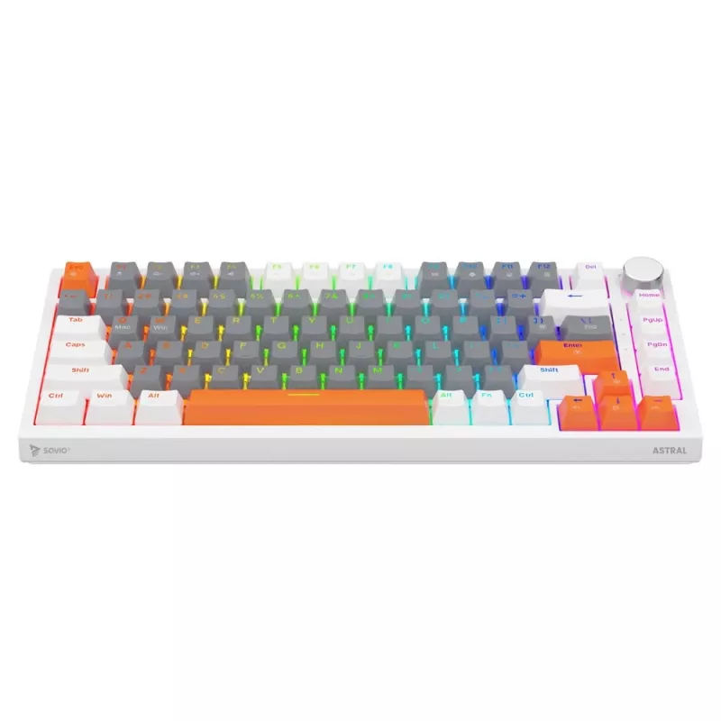 Savio ASTRAL WHITE JADE 3 COLOURS tastatūra Gaming USB QWERTY US International