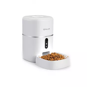 Automātiskā mājdzīvnieku barotava Tellur TLL331461 ar UltraHD kameru, 4 L, balta
