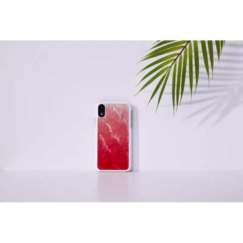 Viedtālruņa maciņš iKins iPhone XR — rozā ezera un baltā krāsā