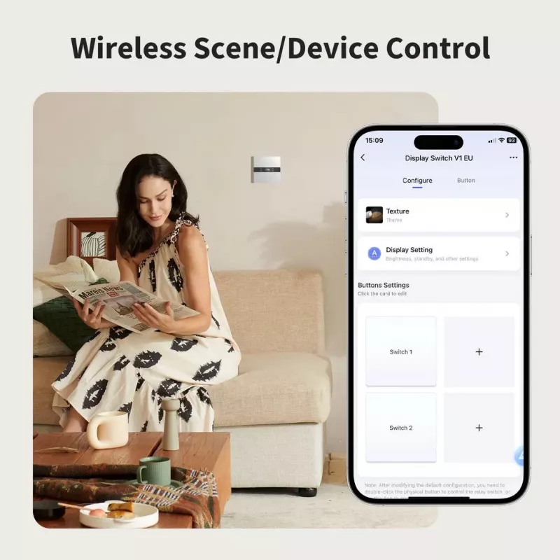 AQARA displeja slēdzis V1 (WS-K02D) - Zigbee slēdzis ar displeju