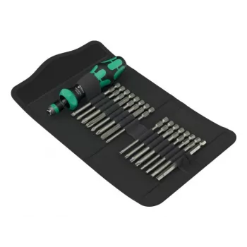 Wera rokas instrumentu komplekts Kraftform Kompakt 60 RA-R 1, 17-daļīgs skrūvgriežu un uzgaļu komplekts, kompakta svirveida rokturis