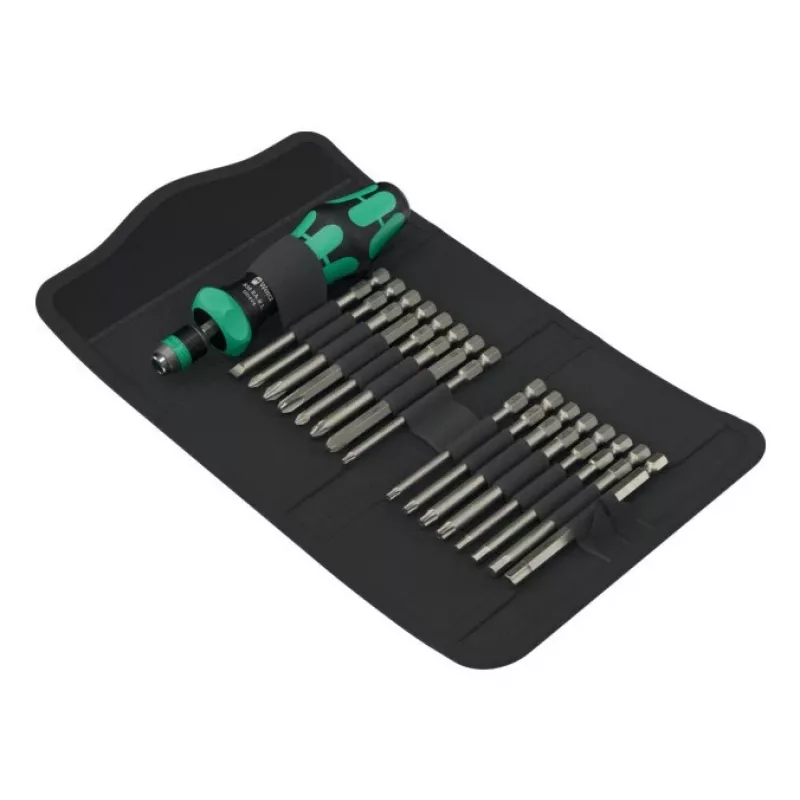Wera rokas instrumentu komplekts Kraftform Kompakt 60 RA-R 1, 17-daļīgs skrūvgriežu un uzgaļu komplekts, kompakta svirveida rokturis