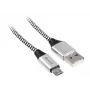 USB kabelis Tracer TRAKBK46928 1m USB A Micro-USB B Melns Silver