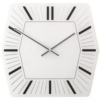 NeXtime pulkstenis 8128wi Hexagon, 43x43 cm, sienas, balts