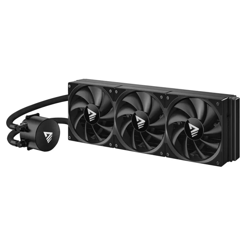 Šķidruma dzesēšanas komplekts SAVIO NOX 360 mm (3×120 mm ventilatori, vara pamatne, alumīnija radiators) Melns, 600–1800 RPM